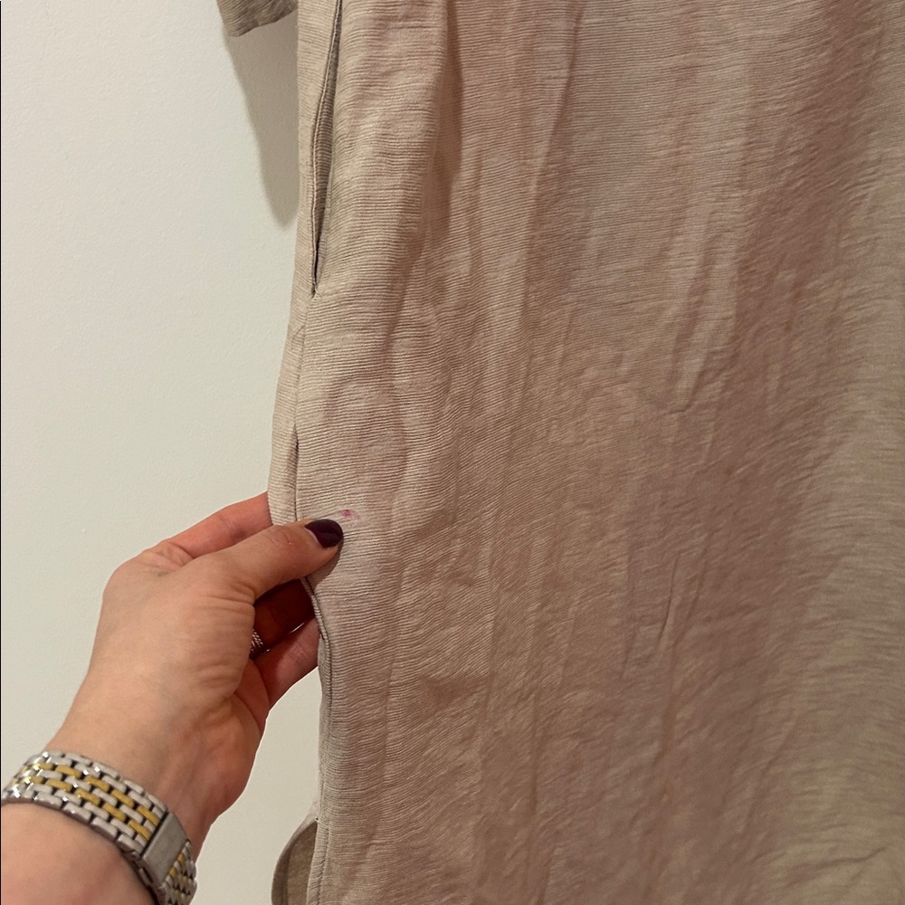Zara Beige Midi Dress with Black Tie Belt - Picture 8 of 10